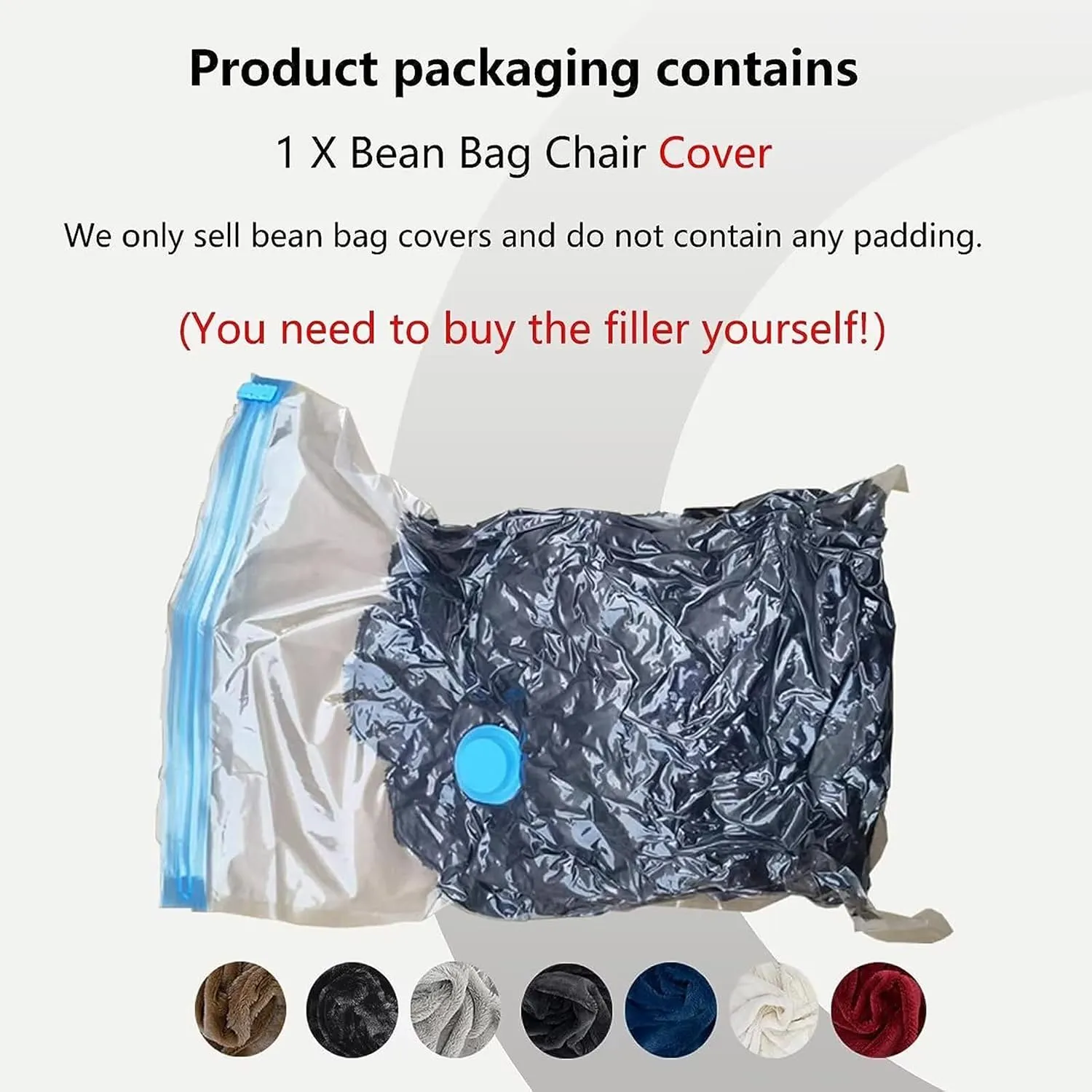 DELADOLA Bean Bag Cover - NO Filler, Big Soft Fluffy Fur Portable Living Room Sofa Bed Cover (Gemstone Blue, 7FT)