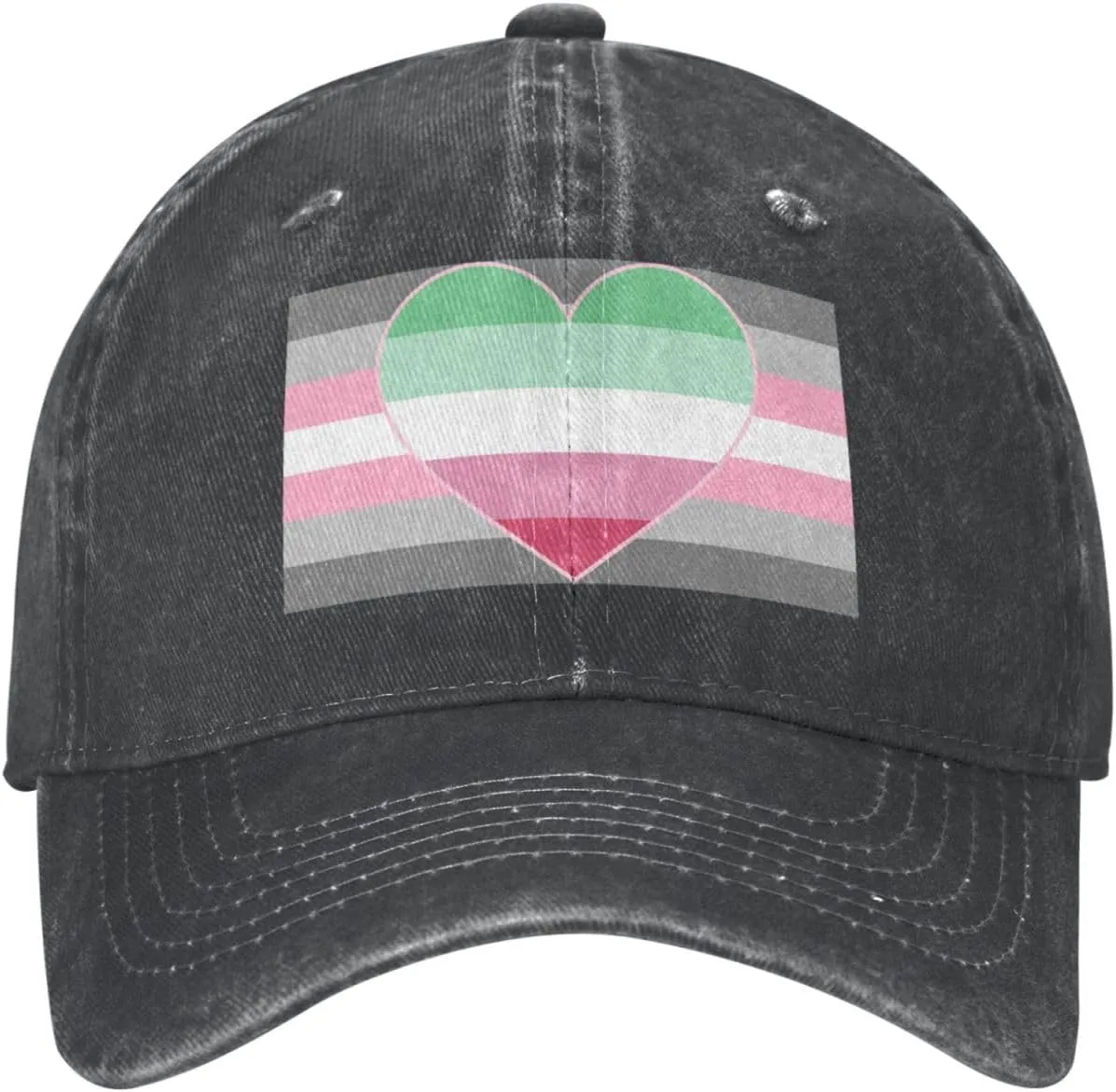 Demigirl Abro-Pride Flag LGBTQ Baseball Cap Adjustable Personalized Adult Sports Hats Black
