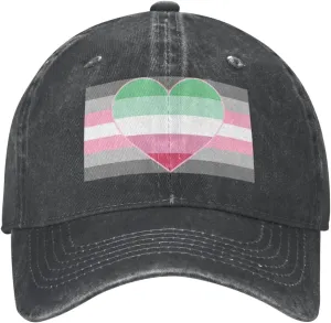Demigirl Abro-Pride Flag LGBTQ Baseball Cap Adjustable Personalized Adult Sports Hats Black