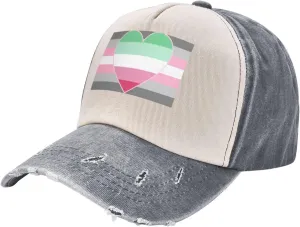 Demigirl Abro-Pride Flag LGBTQ Baseball Cap Washed Denim Classic Truck Hat2