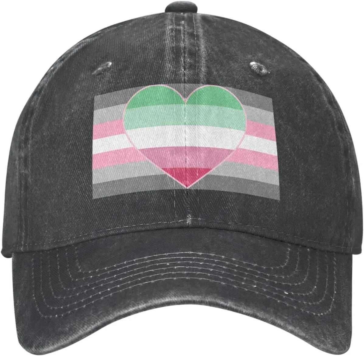 Demigirl Abro-Pride Flag LGBTQ Stylish Washed Denim Baseball Cap - Adjustable Unisex Dad Hat