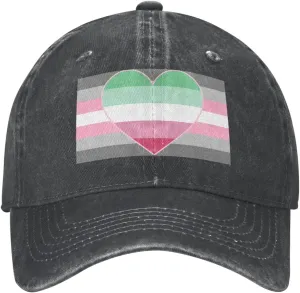 Demigirl Abro-Pride Flag LGBTQ Stylish Washed Denim Baseball Cap - Adjustable Unisex Dad Hat