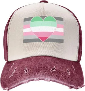 Demigirl Abro-Pride Flag LGBTQ Vintage Denim Dad Hat - Premium Contrast Baseball Cap