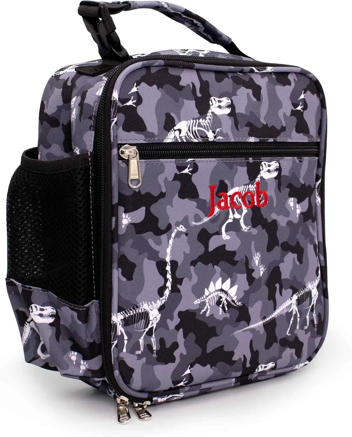 DIBSIES Personalized Adventure Collection Backpack (Camo Dinosaur Backpack and Lunch Box Combo)