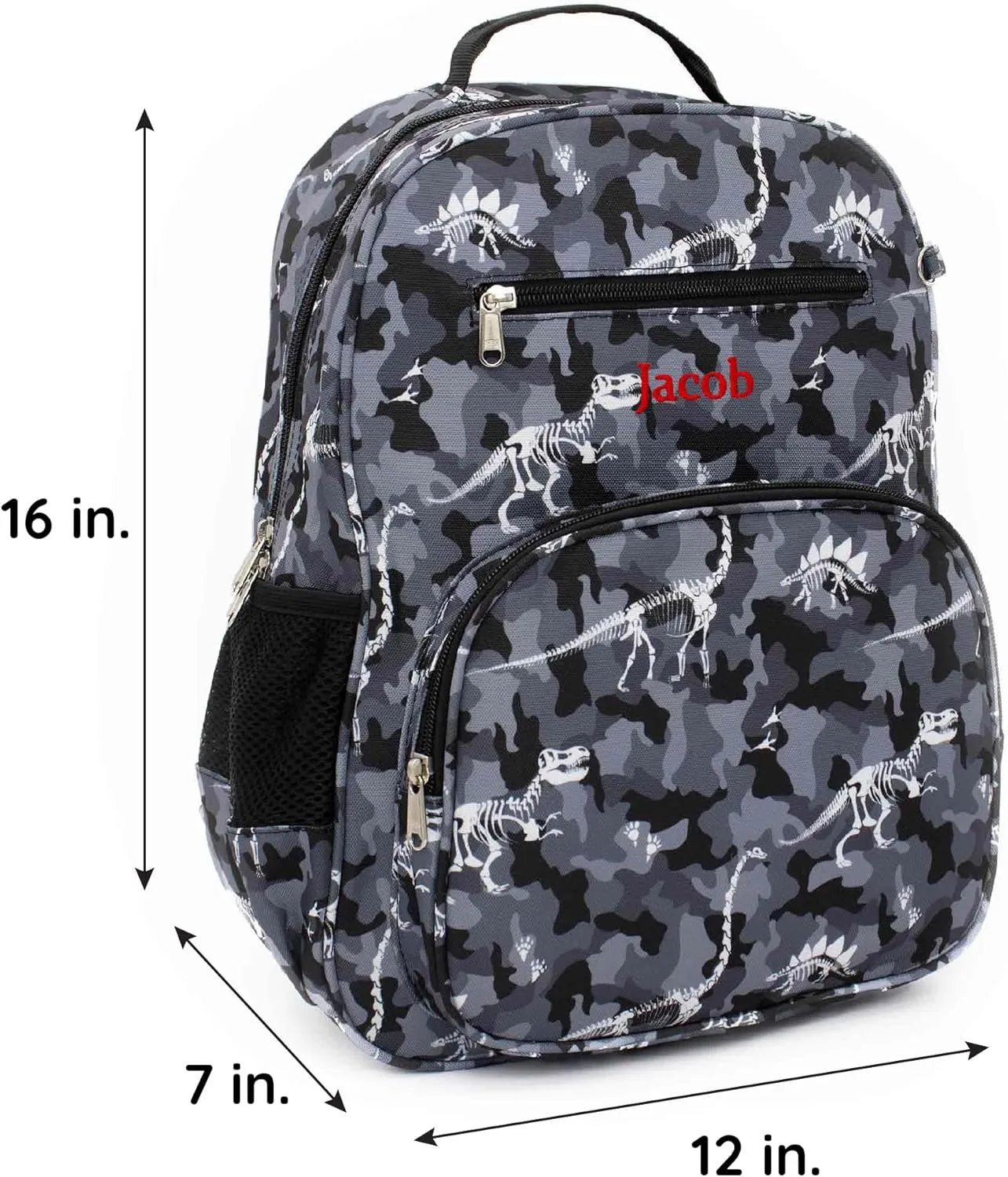 DIBSIES Personalized Adventure Collection Backpack (Camo Dinosaur Backpack and Lunch Box Combo)