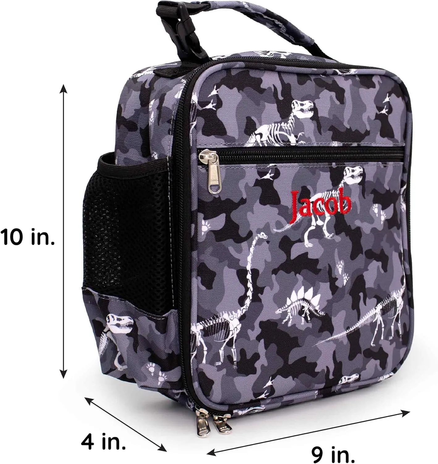 DIBSIES Personalized Adventure Collection Backpack (Camo Dinosaur Backpack and Lunch Box Combo)