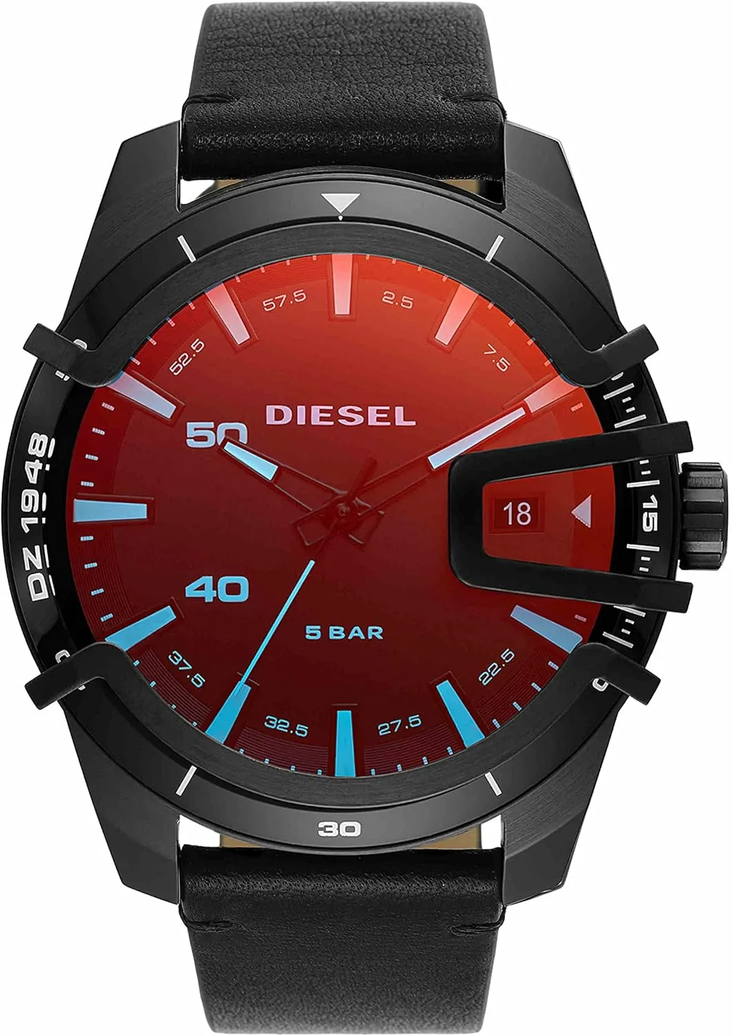 Diesel Caged Men's Watch with Stainless Steel Bracelet or Genuine Leather Band