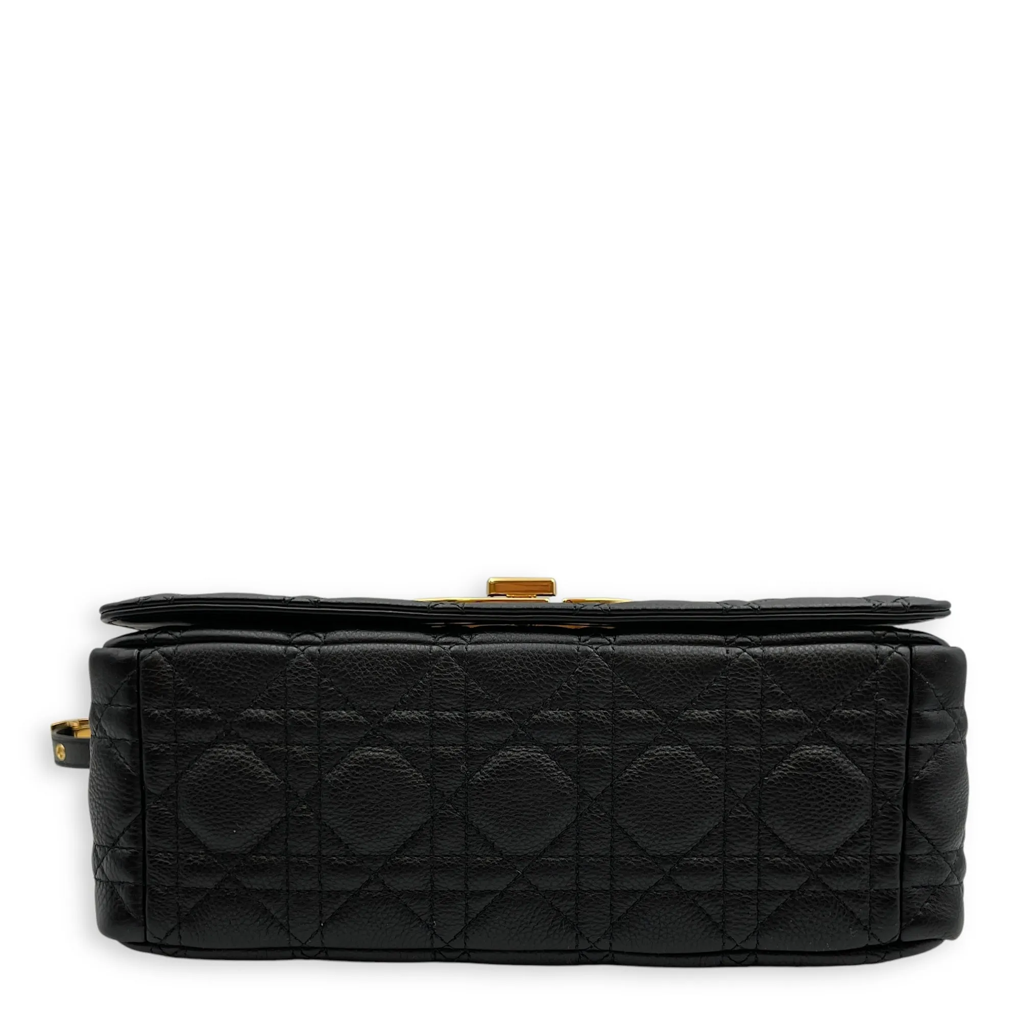 Dior Caro Black Crossbody Bag in Calfskin, Gold hardware