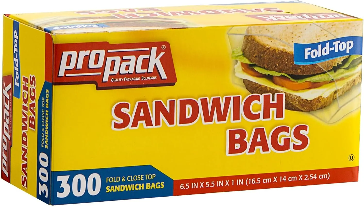 Disposable Plastic Sandwich Bags with Fold Close Top 600 Bags, Great for Home, Office, Vacation, Traveling, Sandwich, Fruits, Nuts, Cake, Cookies, Or Any Snacks (2 Packs)
