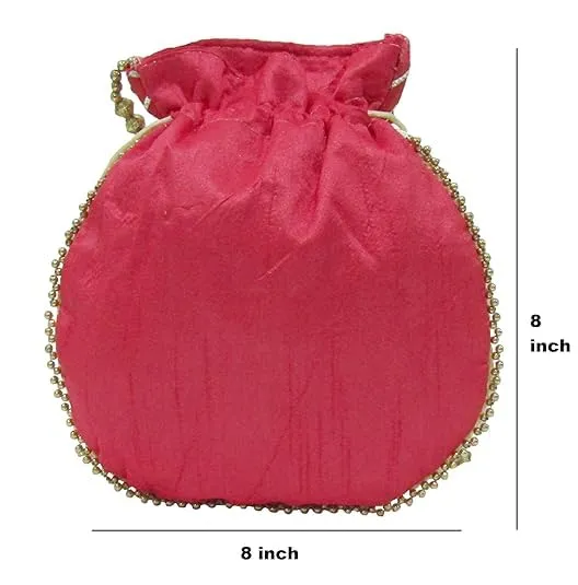 DMS RETAIL Potli Bags For Wedding Return Gifts For Women In Bulk, Ladies Return Gifts For Pooja Birthday Kitty Party Shagun Mehndi Sangeet Pack Of (Pack Of 6)