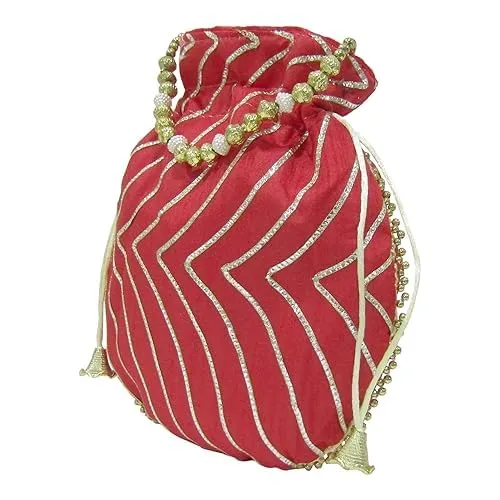 DMS RETAIL Potli Bags For Wedding Return Gifts For Women In Bulk, Ladies Return Gifts For Pooja Birthday Kitty Party Shagun Mehndi Sangeet Pack Of (Pack Of 6)