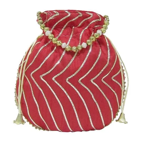 DMS RETAIL Potli Bags For Wedding Return Gifts For Women In Bulk, Ladies Return Gifts For Pooja Birthday Kitty Party Shagun Mehndi Sangeet Pack Of (Pack Of 6)