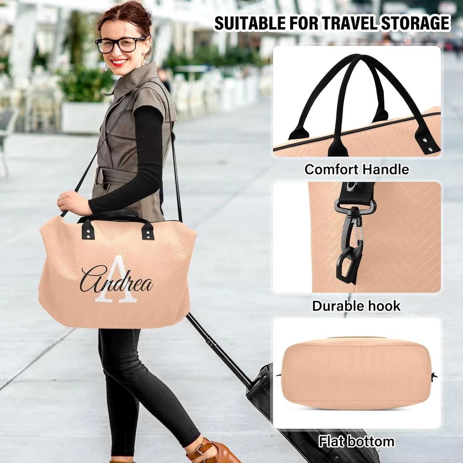DOMIKING Color Personalized Duffel Bag Weekender Overnight Bags for Women Men Custom Travel Bag for Travel, 2 Pcs