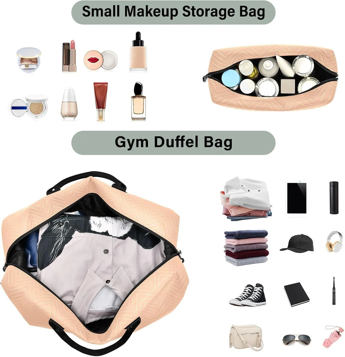 DOMIKING Color Personalized Duffel Bag Weekender Overnight Bags for Women Men Custom Travel Bag for Travel, 2 Pcs