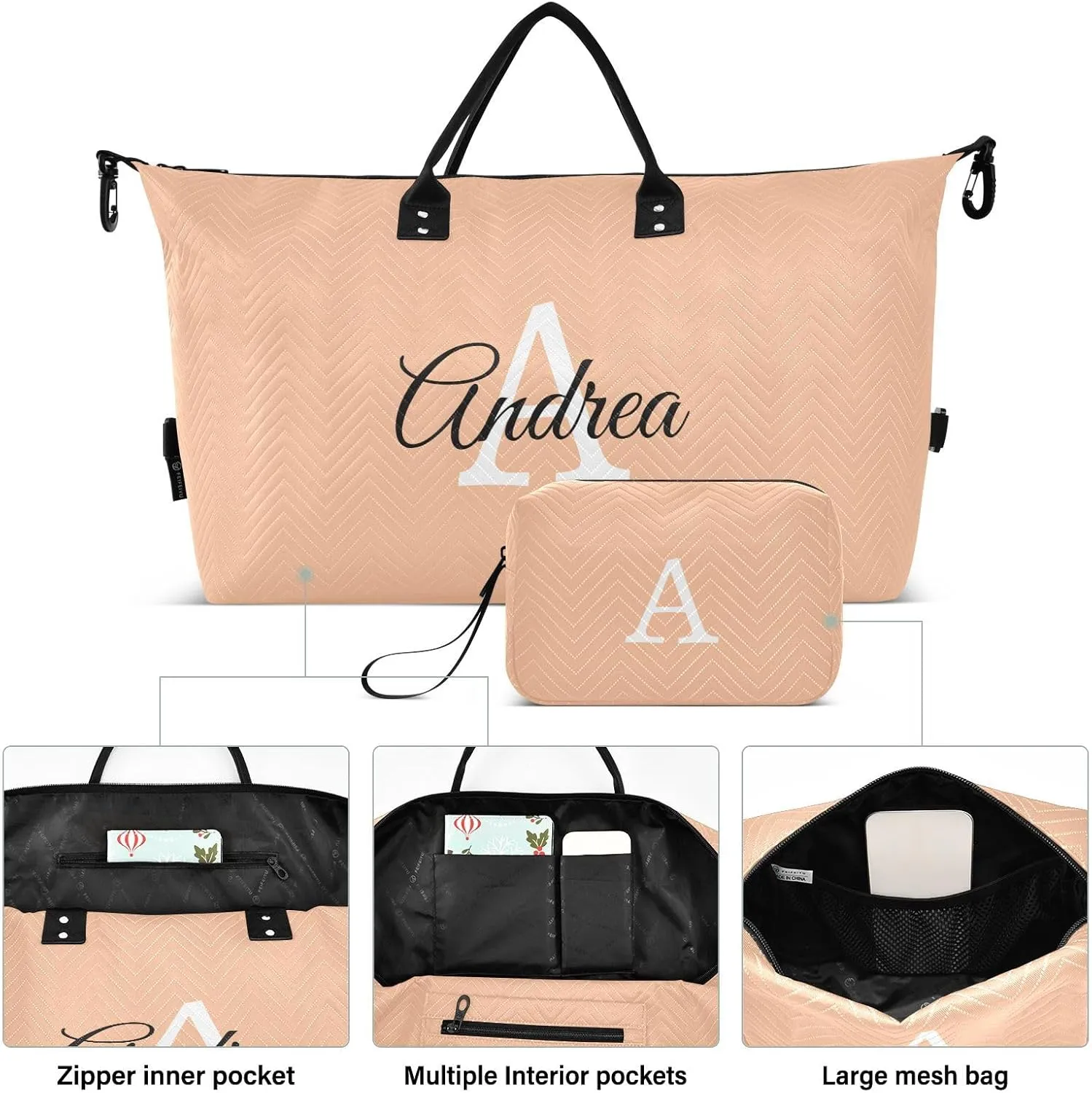 DOMIKING Color Personalized Duffel Bag Weekender Overnight Bags for Women Men Custom Travel Bag for Travel, 2 Pcs