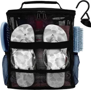 Dorm Room Essentials for College Students Girls Boys Guys, Large Capacity Mesh Shower Caddy Portable with Hanging Hook, Quick Dry Shower Bag for Camping, Beach Essentials, Birthday Gifts for Women Men
