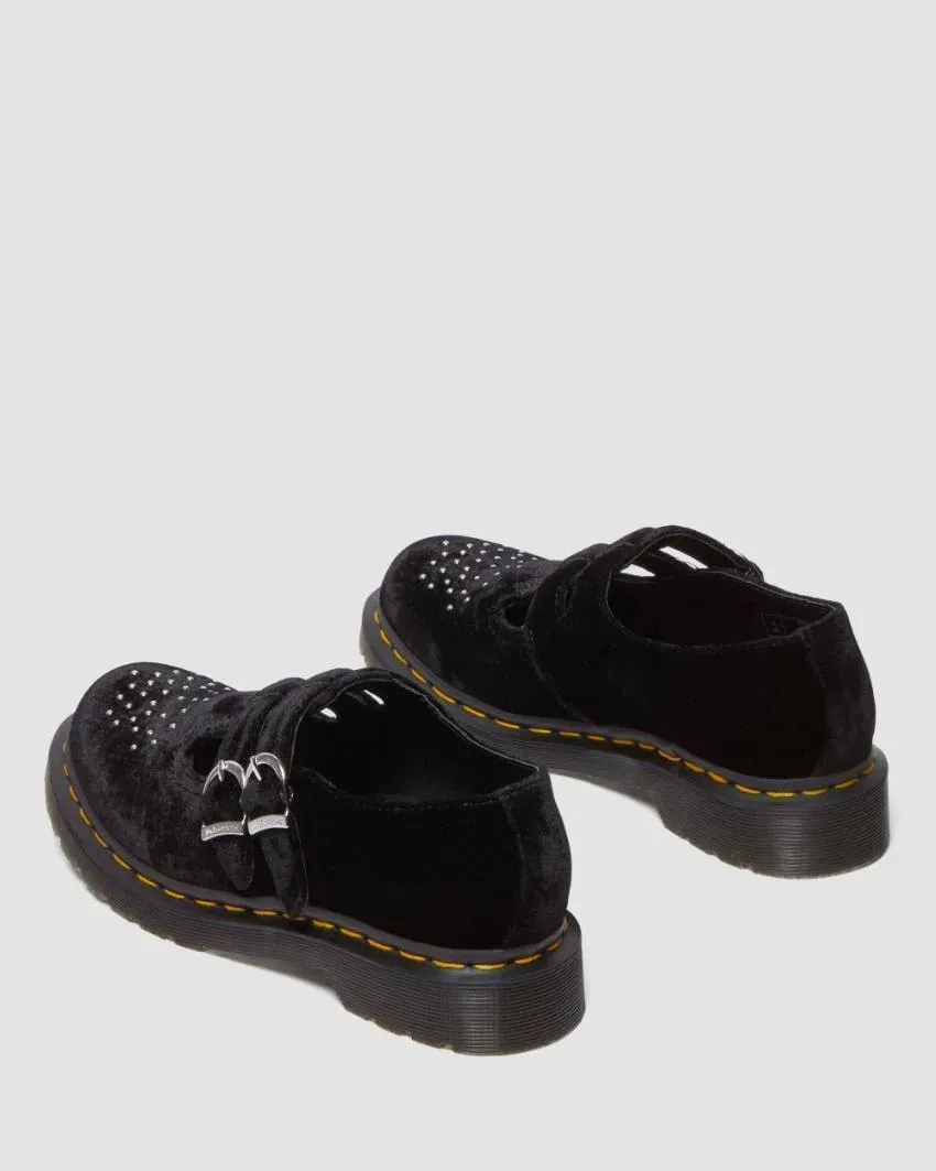 Dr. Martens 8065 Vegan Velvet Mary Jane Shoe - Black Velvet
