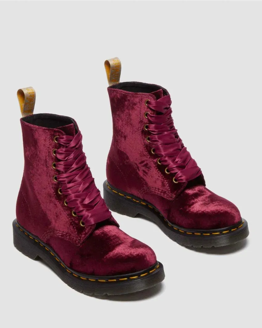 Dr Martens Vegan 1460 Pascal 8 Eye Cherry Boot Red Velvet