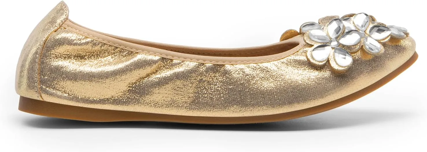 DREAM PAIRS Ballet Flats Shoes for Women, Women's Pointed Toe Rhinestone Sparkly Foldable Flats, Comfortable Shoes for Women Dressy Wedding Party Work Drive