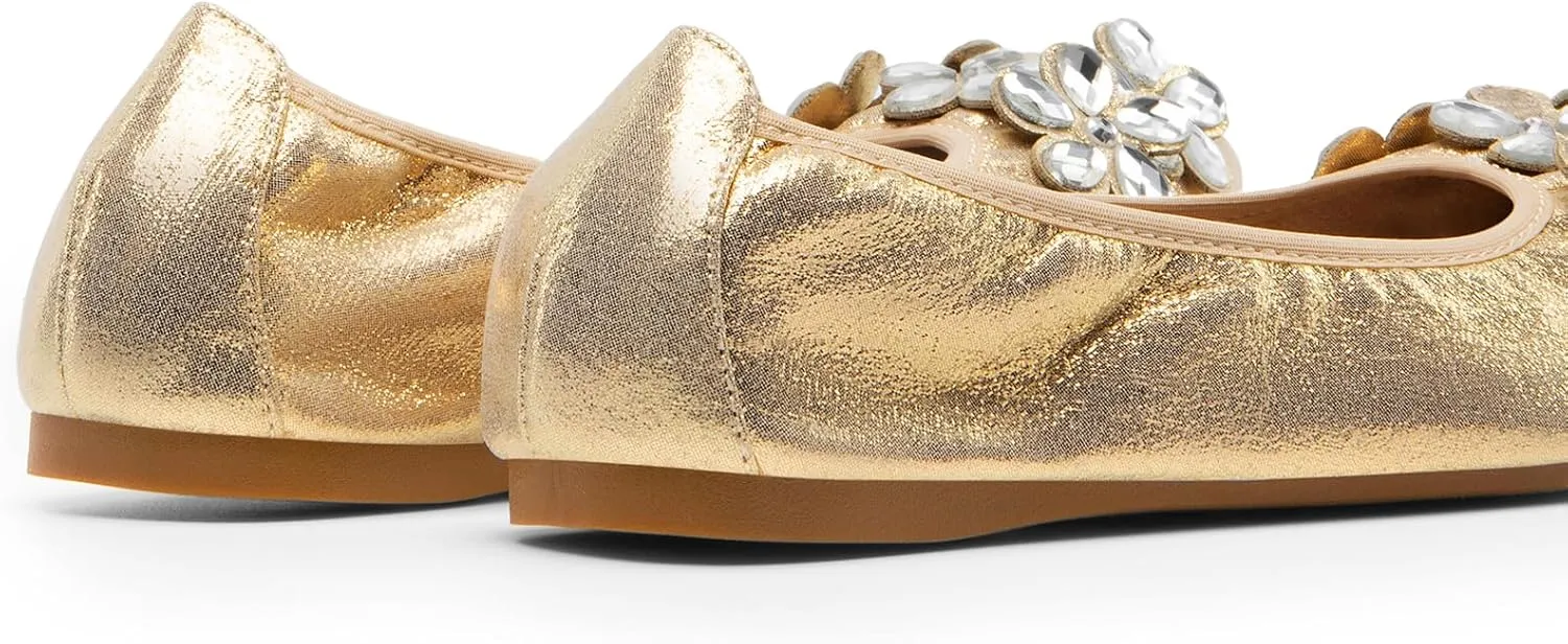 DREAM PAIRS Ballet Flats Shoes for Women, Women's Pointed Toe Rhinestone Sparkly Foldable Flats, Comfortable Shoes for Women Dressy Wedding Party Work Drive