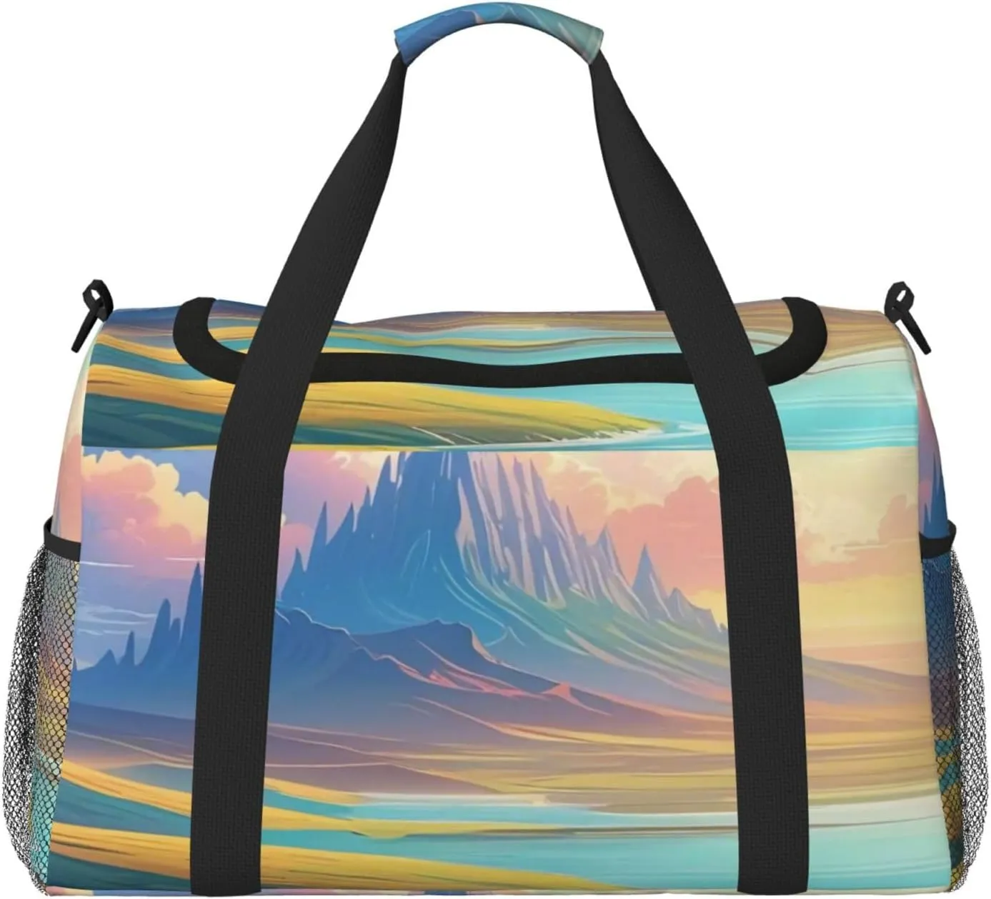Dreamy Horizons Print Travel Duffel Bag for Men & Women, Foldable Travel Bags and Spacious Weekender Tote Bag for Storage Toiletry Luggage Personal Item