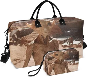 Duffel Bag for Traveling, Alien Desert Funny Gym Bags with Multiple Interior Pockets for Women Men Toiletry Purse Included 20.5”x 1.9” x 13.8”