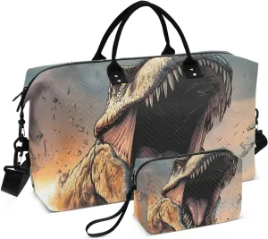 Duffle Bag Dinosaur Roar Closeup for Travel, Gym Bag with Multiple Interior Pockets for Men Women Overnight Purse Included 20.5 x 1.9 x 13.8 In