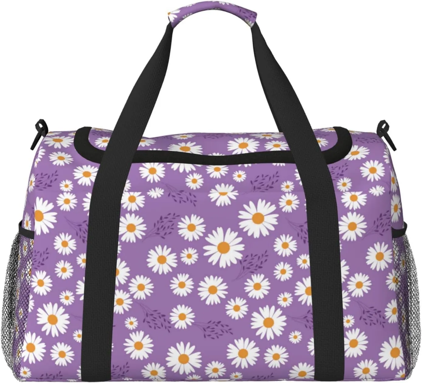 Duffle Bag for Travel, Daisies Flowers Petal purple Weekender Overnight Duffel Bag, Carry On Bag Gym Bag for Women Men, Personal Item Travel Bag