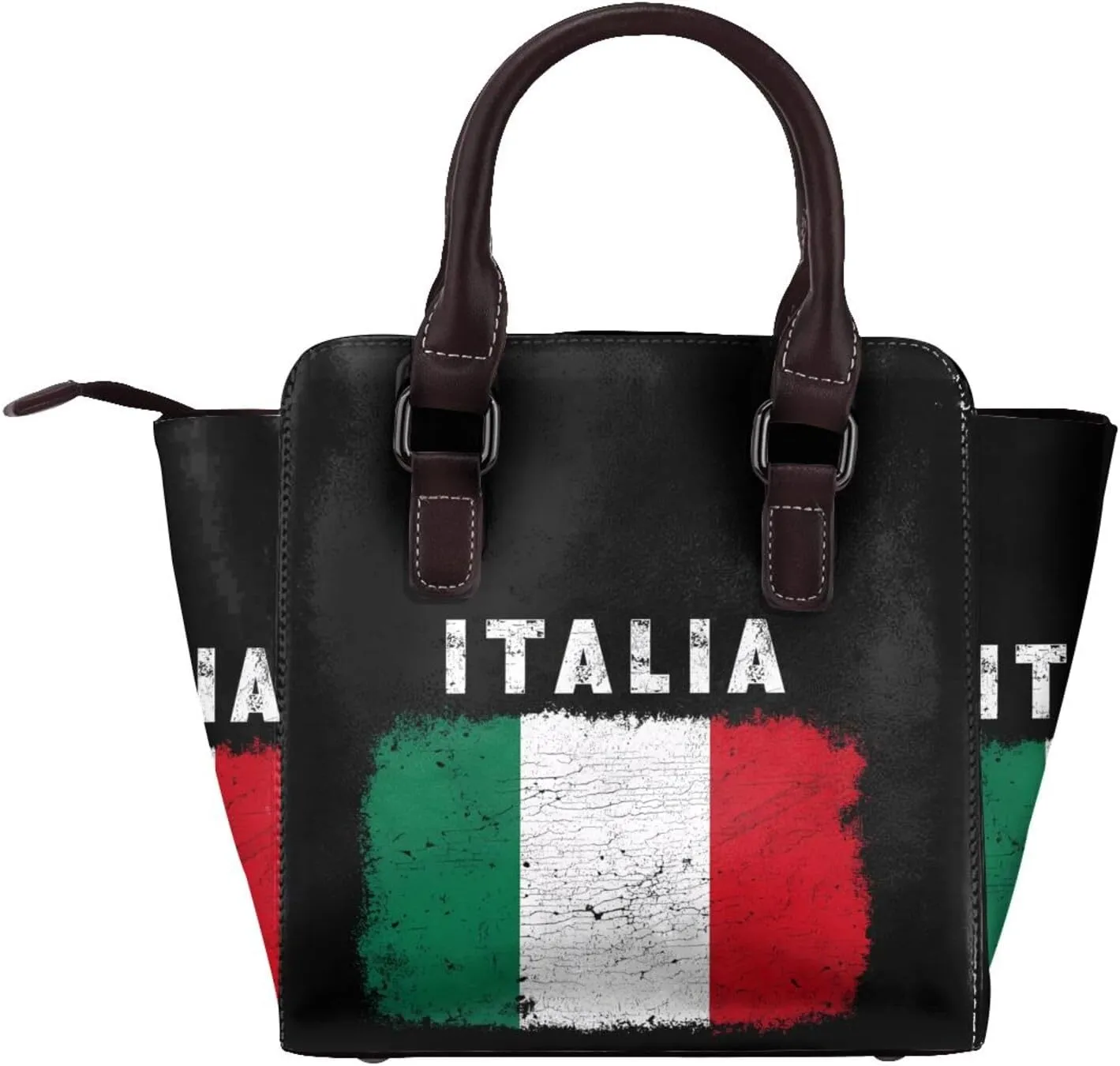 DWomen's Pu Leather Handbag Rivet Shoulder Bag Fashion Studded Top Handle Satchel Crossbody Tote Bag Punk Bag Purse