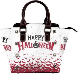 DWomen's Pu Leather Handbag Rivet Shoulder Bag Fashion Studded Top Handle Satchel Crossbody Tote Bag Punk Bag Purse