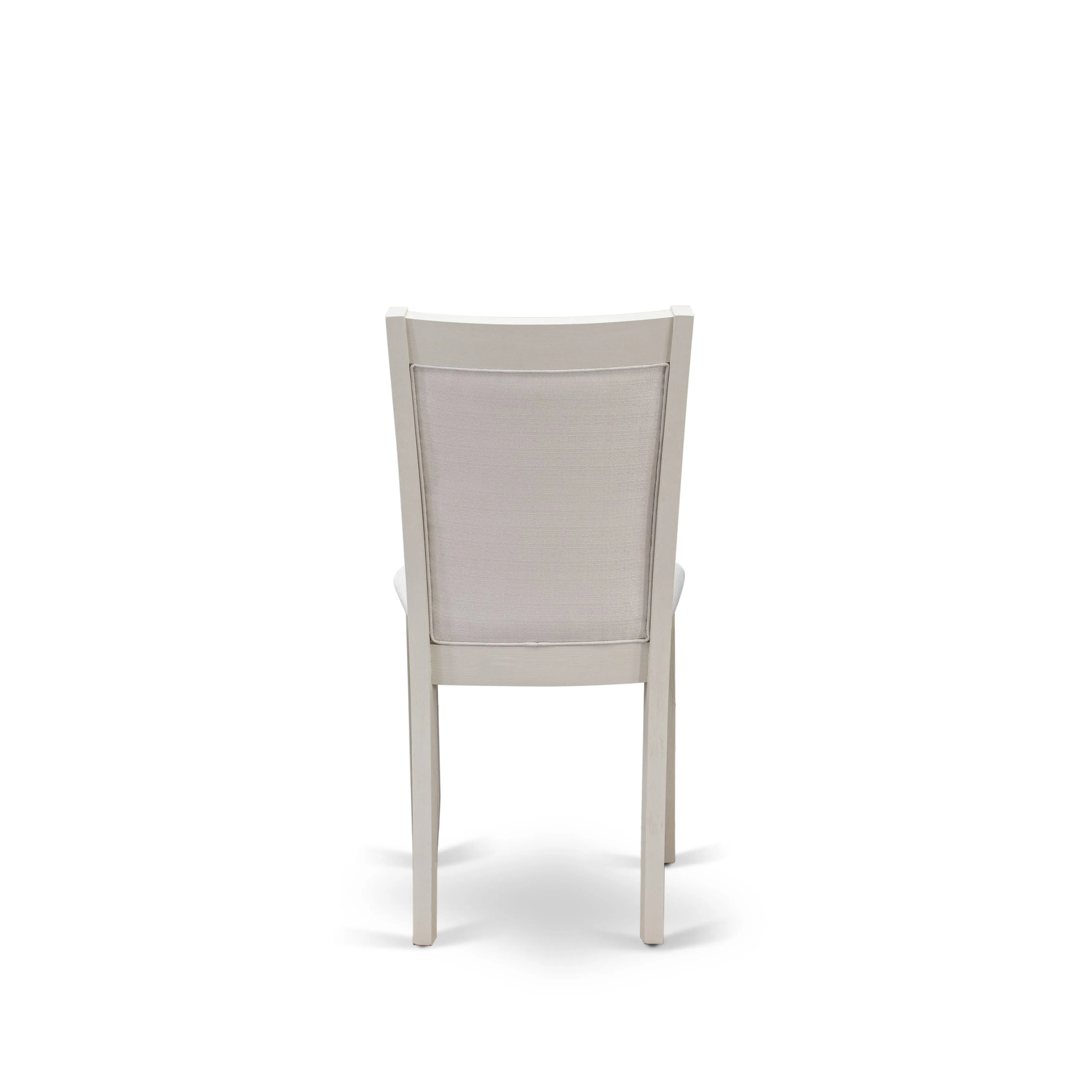 East West Furniture V027MZ001-9 9 Piece Modern Dining Table Set Includes a Rectangle Wooden Table with V-Legs and 8 Cream Linen Fabric Parsons Dining Chairs