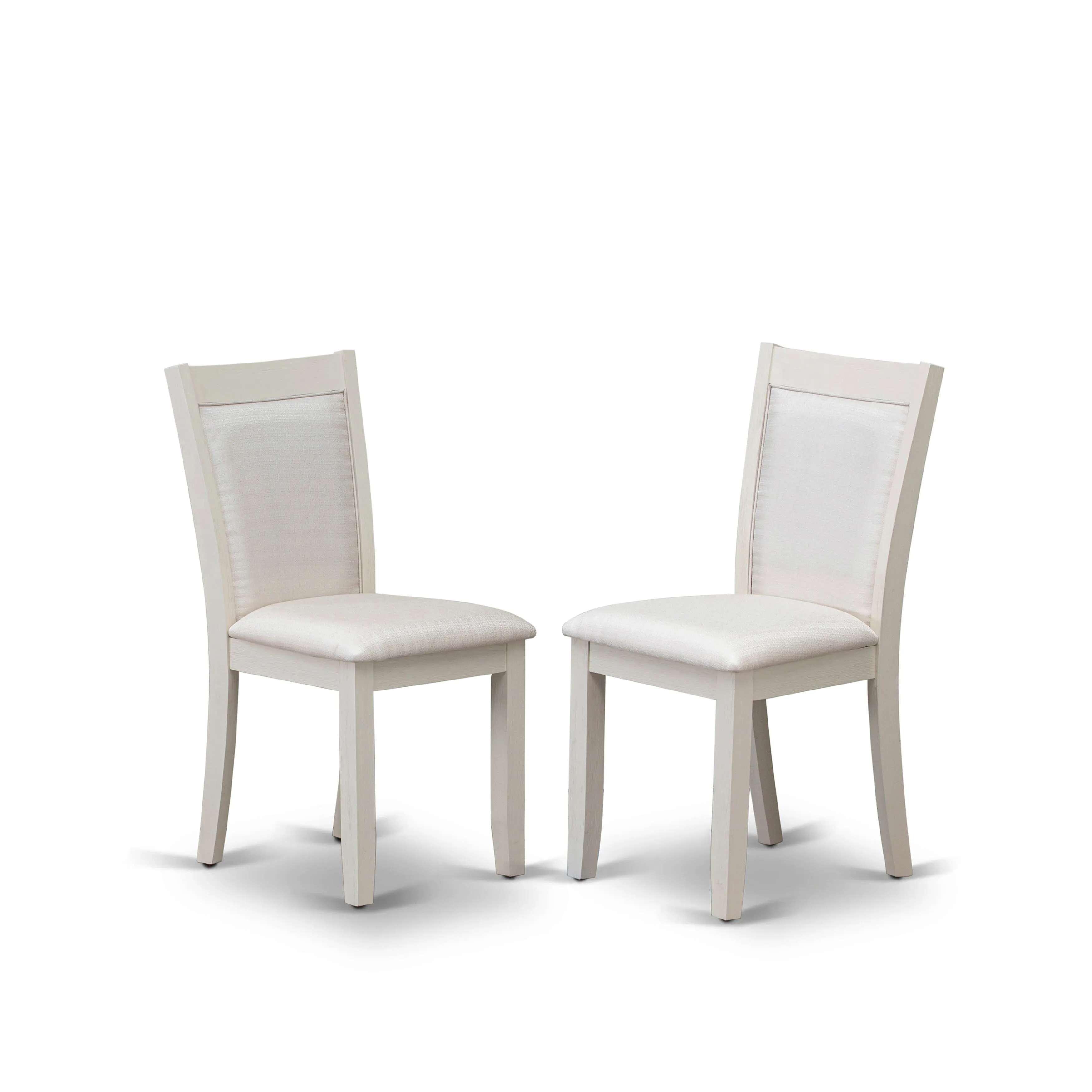 East West Furniture V027MZ001-9 9 Piece Modern Dining Table Set Includes a Rectangle Wooden Table with V-Legs and 8 Cream Linen Fabric Parsons Dining Chairs