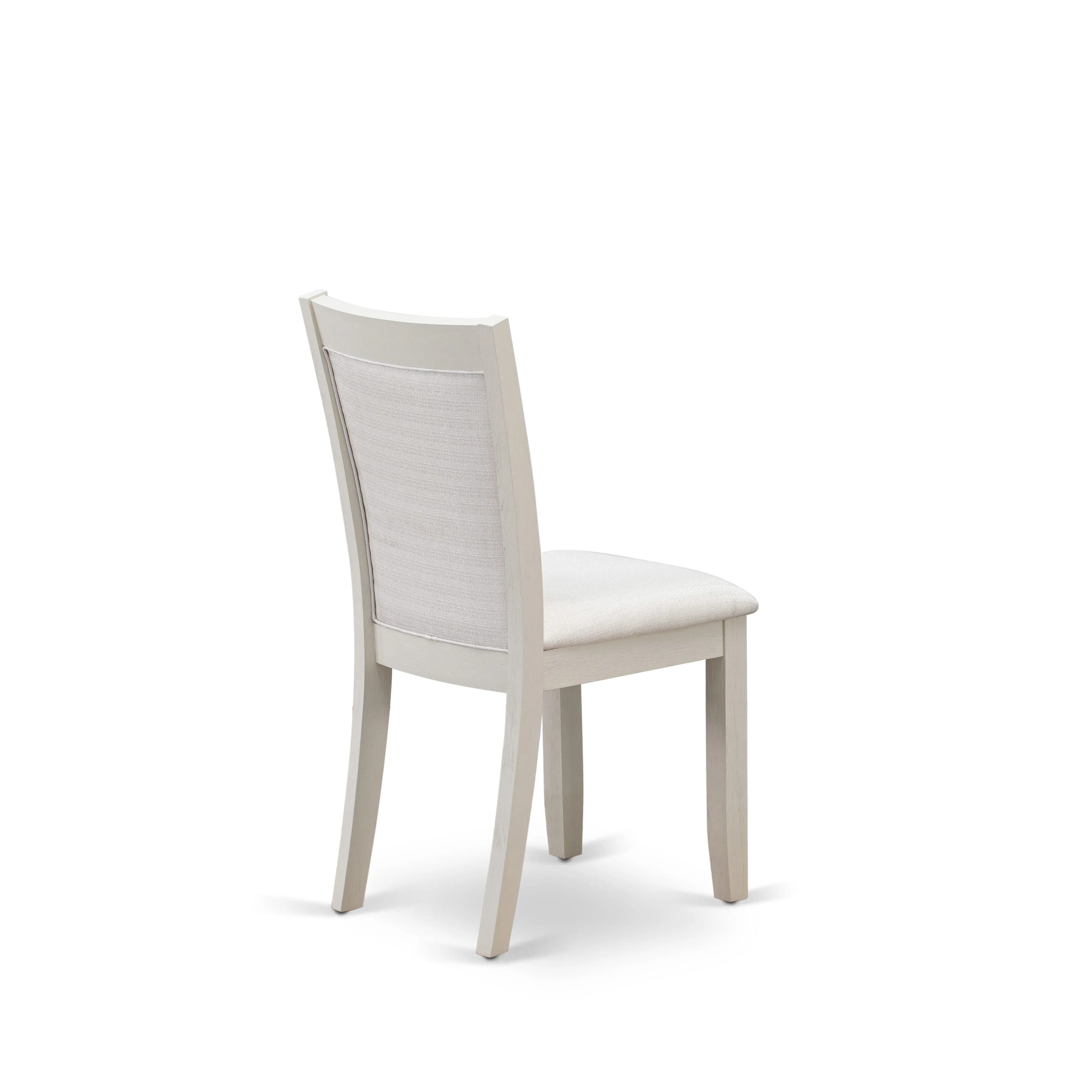 East West Furniture V027MZ001-9 9 Piece Modern Dining Table Set Includes a Rectangle Wooden Table with V-Legs and 8 Cream Linen Fabric Parsons Dining Chairs