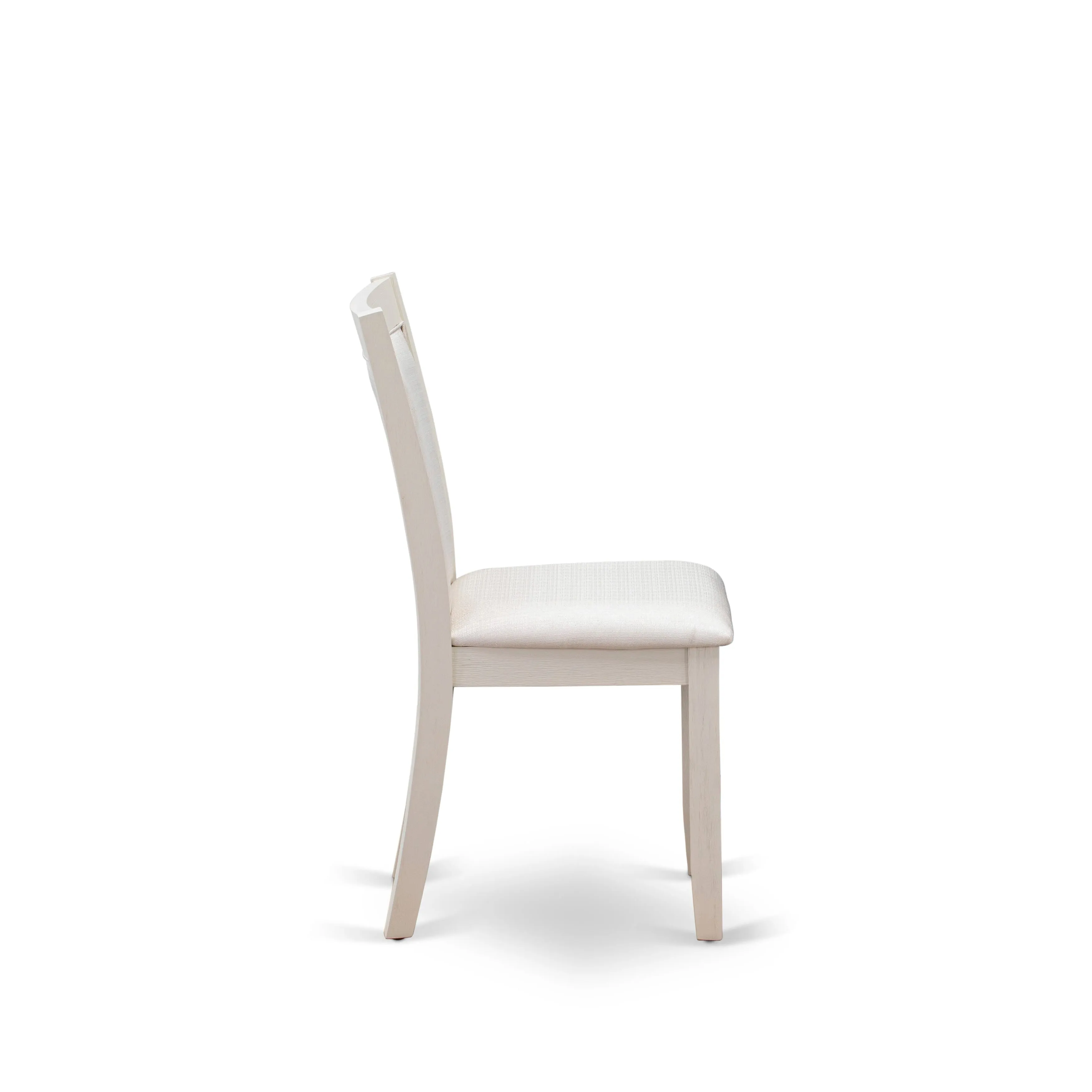 East West Furniture V027MZ001-9 9 Piece Modern Dining Table Set Includes a Rectangle Wooden Table with V-Legs and 8 Cream Linen Fabric Parsons Dining Chairs