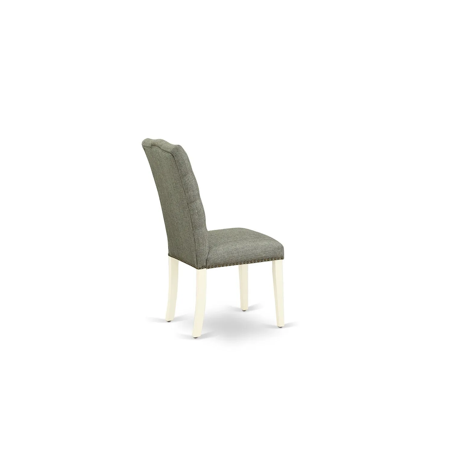 East West Furniture V077EL207-5 5 Piece Dinette Set for 4 Includes a Rectangle Dining Room Table with V-Legs and 4 Gray Linen Fabric Upholstered Parson Chairs, 40x72 Inch, Multi-Color