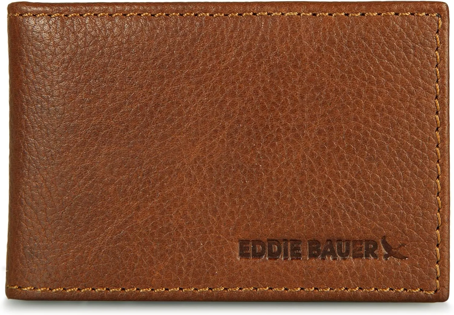 Eddie Bauer Men Signature Leather Money Clip Card Case Wallet
