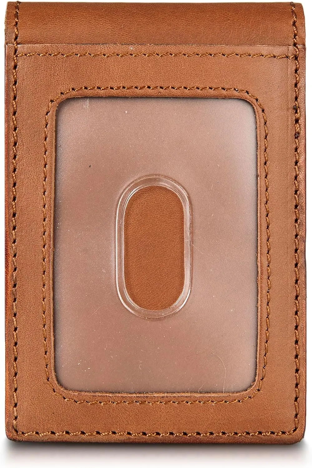 Eddie Bauer Men Signature Leather Money Clip Card Case Wallet