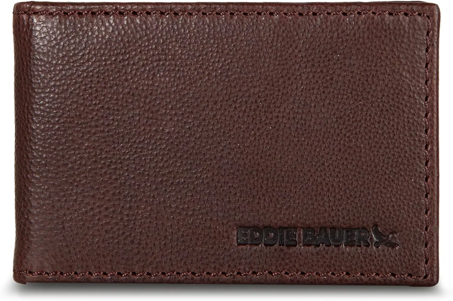 Eddie Bauer Men Signature Leather Money Clip Card Case Wallet