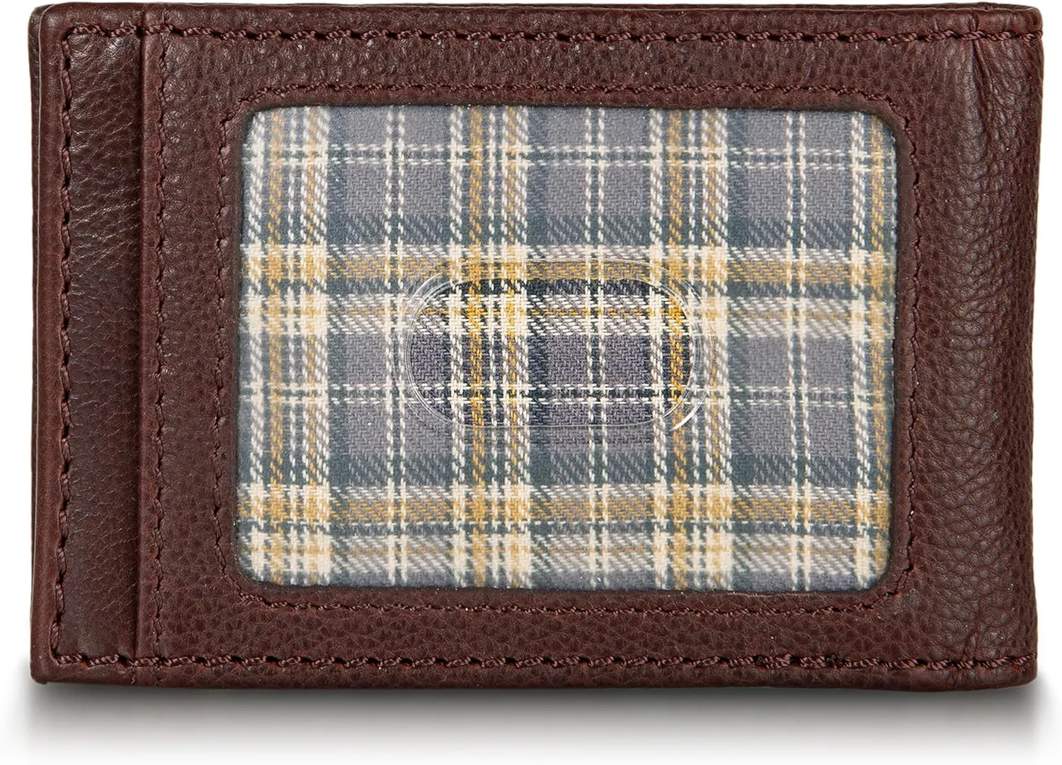 Eddie Bauer Men Signature Leather Money Clip Card Case Wallet