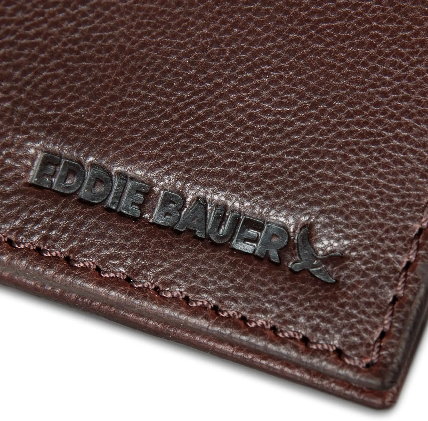Eddie Bauer Men Signature Leather Money Clip Card Case Wallet
