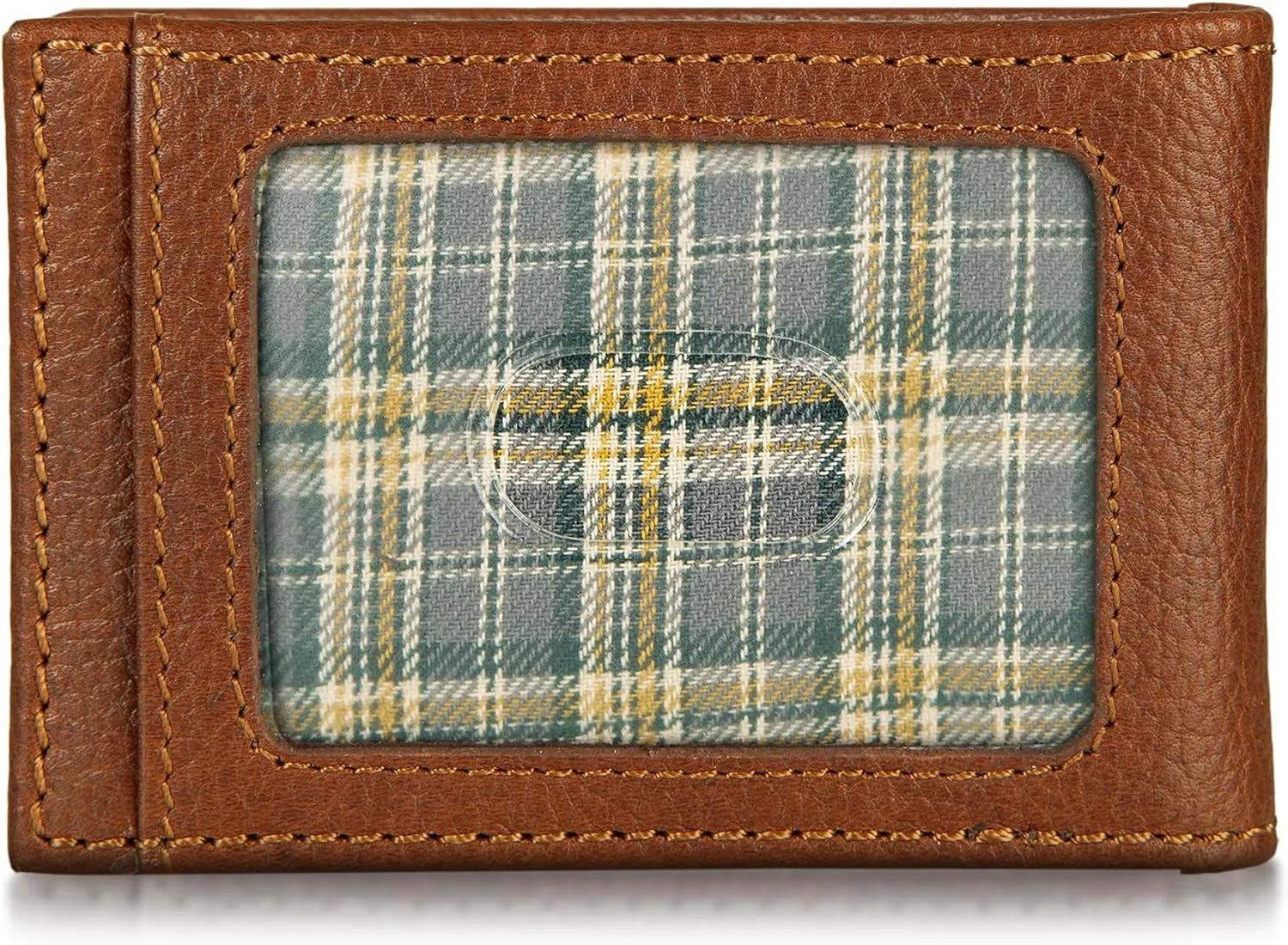 Eddie Bauer Men Signature Leather Money Clip Card Case Wallet
