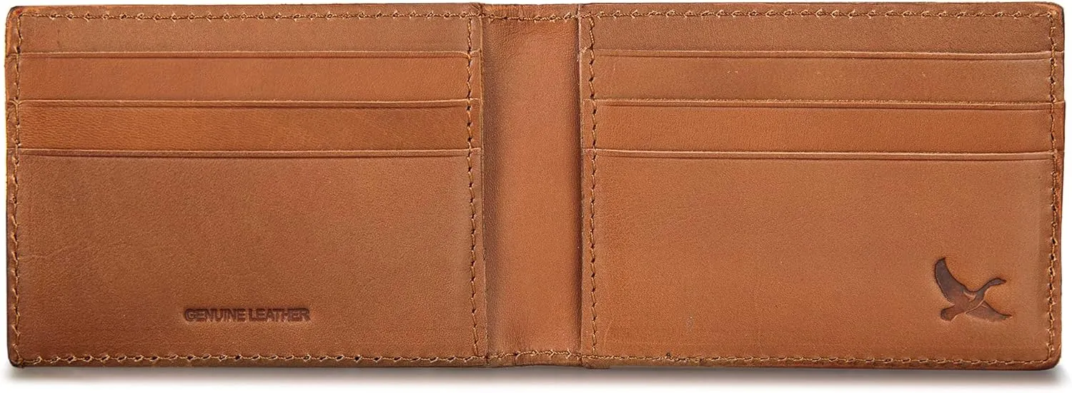 Eddie Bauer Men Signature Leather Money Clip Card Case Wallet