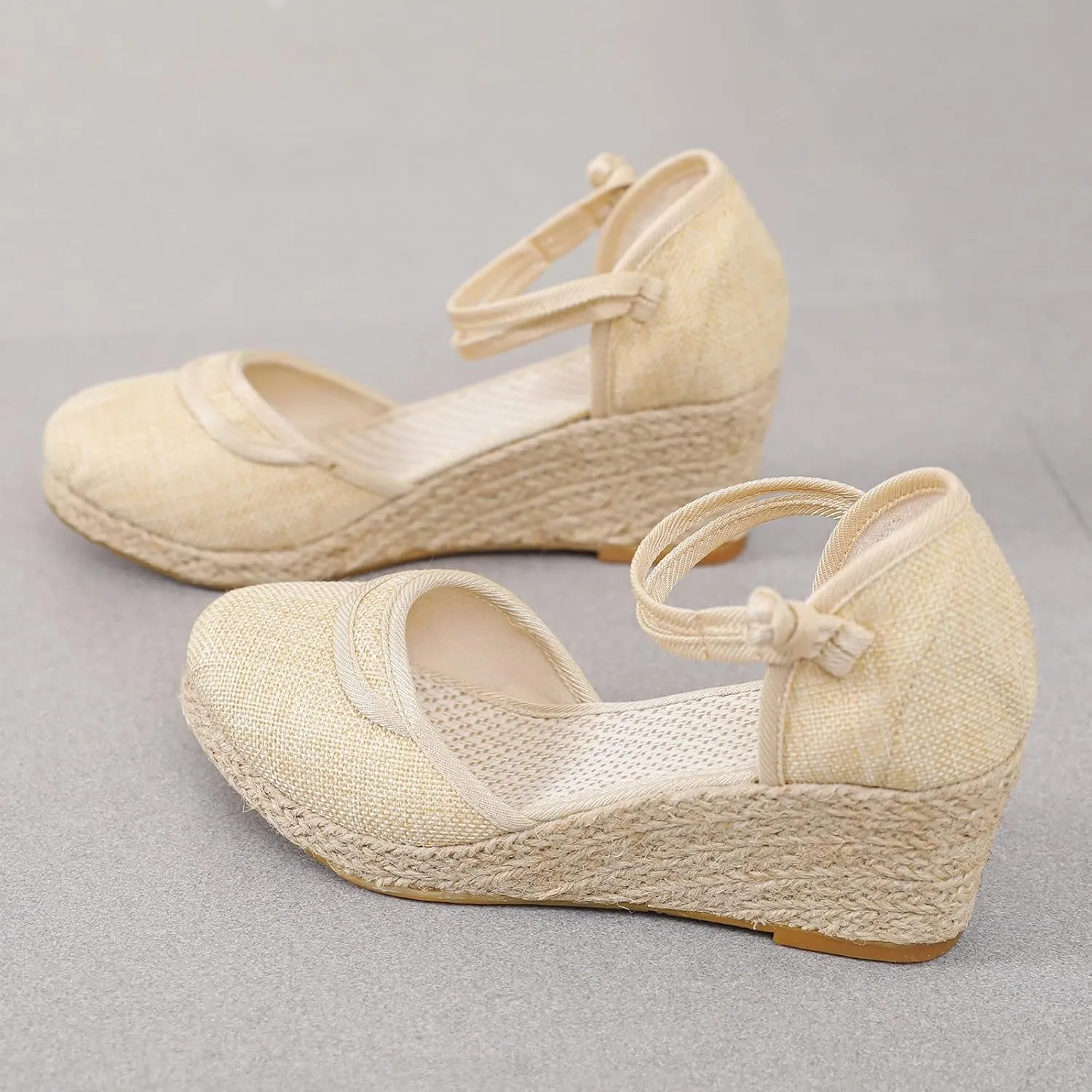 Eduavar Sandals for Women Dressy, Orthopedic Sandals for Women Comfy Espadrille Wedge Platform Sandal Close Toe Shoes