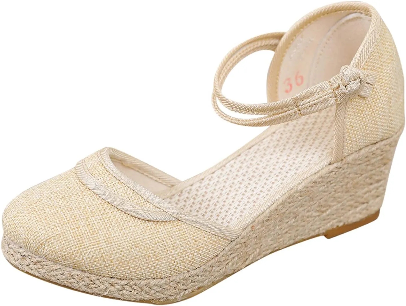 Eduavar Sandals for Women Dressy, Orthopedic Sandals for Women Comfy Espadrille Wedge Platform Sandal Close Toe Shoes