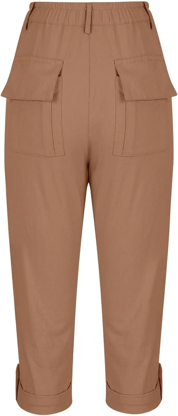 Elastic Sweatpants for Women Plus Size Lightweight Drawstring Casual Trousers Jogging Yoga Clothing Soft Breathable