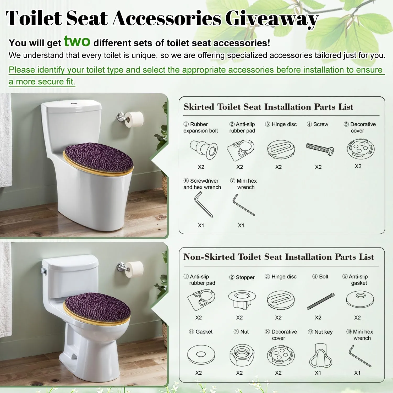 Elongated Toilet Seat Wood Toilet Seat with Cover Purple violet leather texture Purple violet leather bag Easy to Install Quietly Close Quick Release Hinges Decorative Bathroom Decor