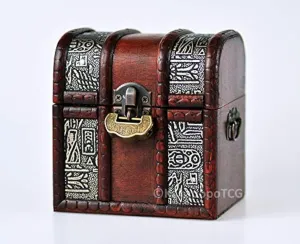 Elven Chest (Ancient Egypt) Wood Deck Box for Storage of Trading Card Games TCG MTG Magic FaB YGO EDH Commander FaB PTCG Dice and Counters