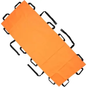 Emergency Rescue Stretcher, Folding Stretcher Simple Portable Transport Unit Carrying Bag, Patient Transfer Sheet Transport Stretcher With 12 Handles For Home Emergency Work(Orange,Without shoulder st