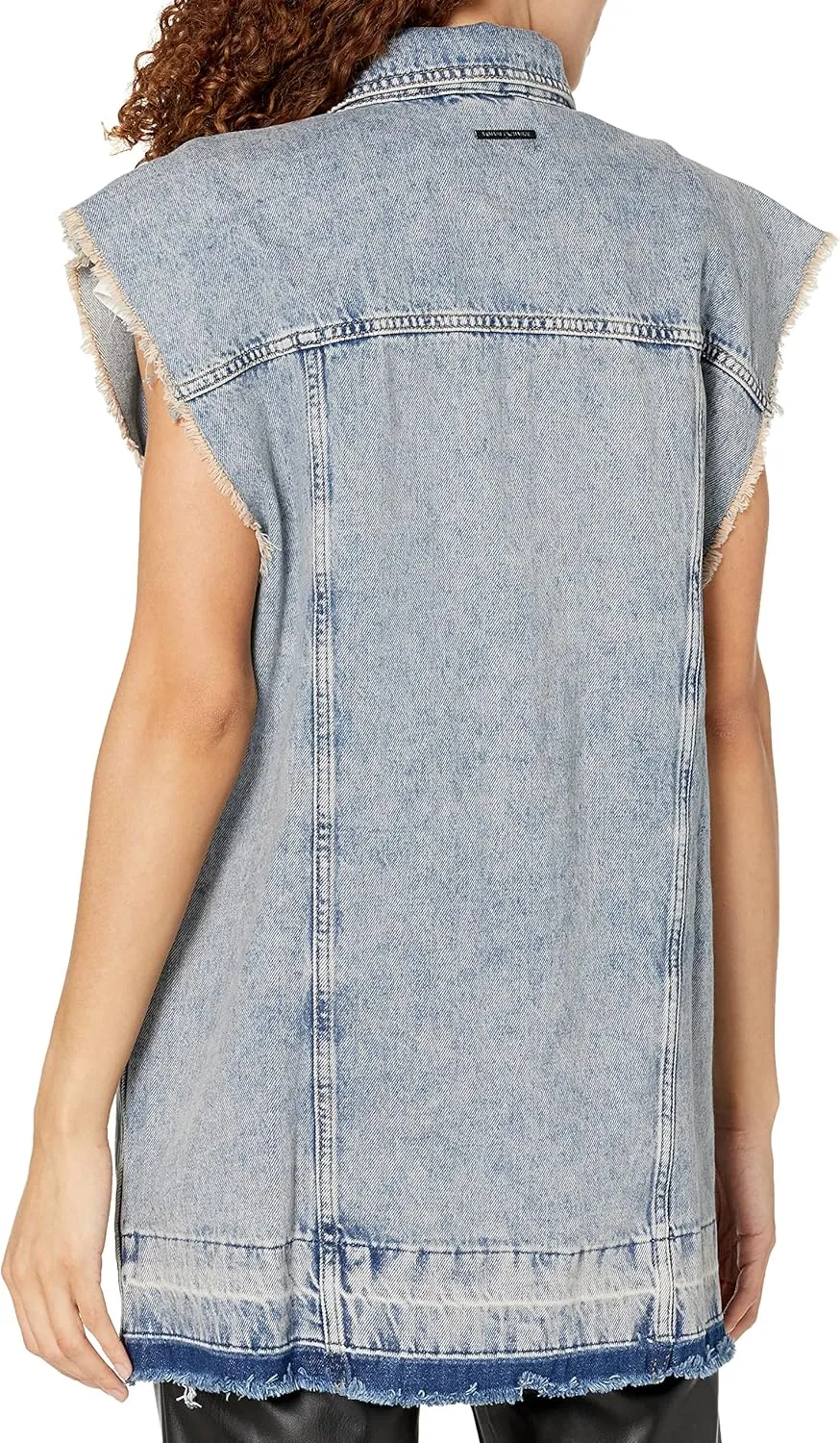 Emporio Armani Women's Sleeveless Washed Oversized Denim Jacket