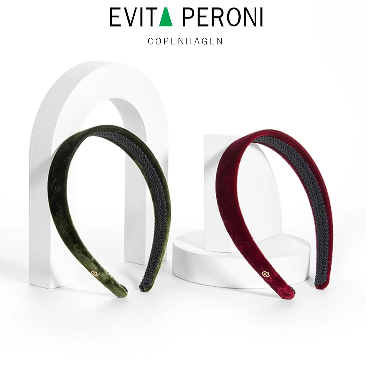 EVITA PERONI Thin Green Velvet Headbands for Women Fashion Headband No Slip Soft Hairband Comfortable HairBands for Women Girls Winter Hair Accessories